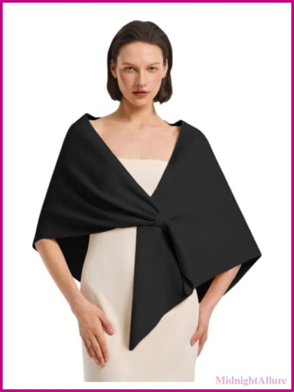 PULI Triangle Pashmina Shawl Wrap Pull-Through Evening Dress Wedding